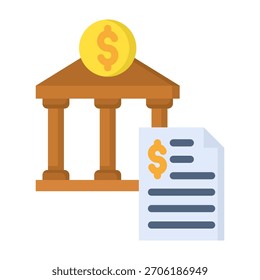 Bank Statement Icon Flat Design Vector Illustration
