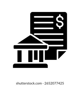 Bank Statement Icon Glyph Vector Illustration