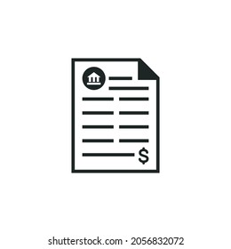 Bank statement icon isolated on white background.