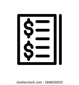 bank statement icon or logo isolated sign symbol vector illustration - high quality black style vector icons
