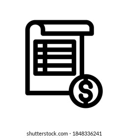 icono de extracto bancario o logotipo símbolo de signo aislado ilustración vectorial - iconos vectoriales de estilo negro de alta calidad
