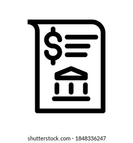 bank statement icon or logo isolated sign symbol vector illustration - high quality black style vector icons
