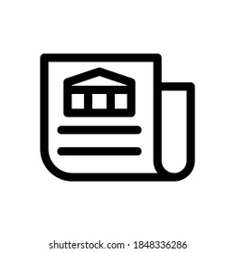 icono de extracto bancario o logotipo símbolo de signo aislado ilustración vectorial - iconos vectoriales de estilo negro de alta calidad
