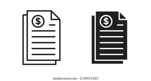 Bank statement icon. Monochrome simple icons for templates, web design