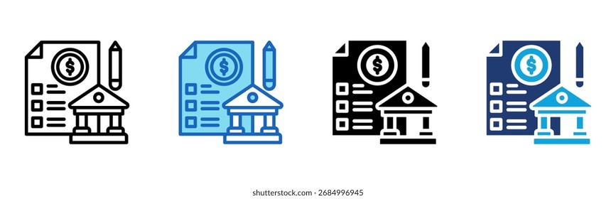 Ícone Extrato Bancário Ilustração de Vetor de Estilos Múltiplos