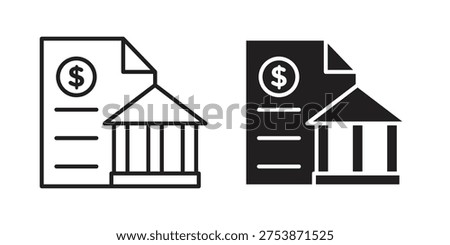 Bank statement icon set. Linear style. Vector icons