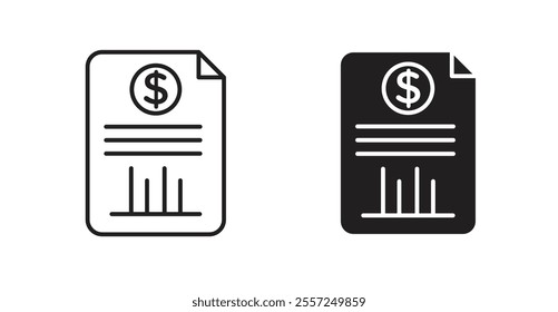 Bank statement Icon set. vector illustration set