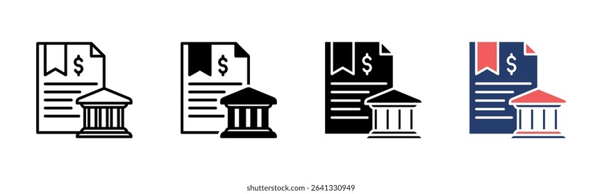 Bank Statement icon sheet multiple style collection