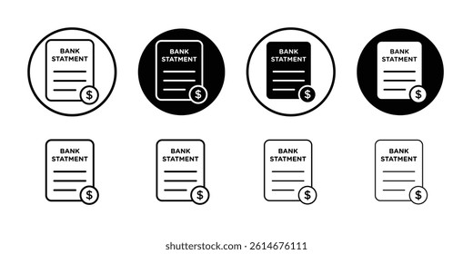 Bank statement icon Simple outline vector logo