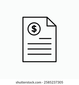 Bank statement icon. simple vector icon