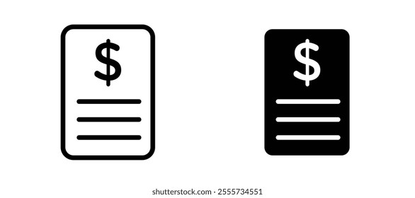 Bank statement icon symbol collection on white background.