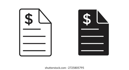 Bank statement icon symbol. Vector EPS 10. line and glyph icon