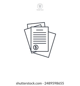 bank statement Icon theme symbol vector illustration isolated on white background
