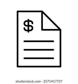 Bank statement icon Thin line vector