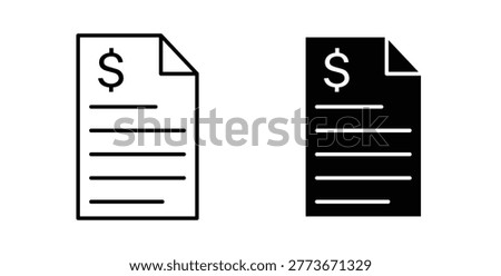Bank statement icon vector illustration logo design in clipart and strokes