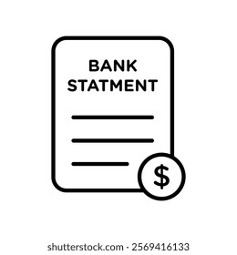 Bank statement icon Vector logo outline