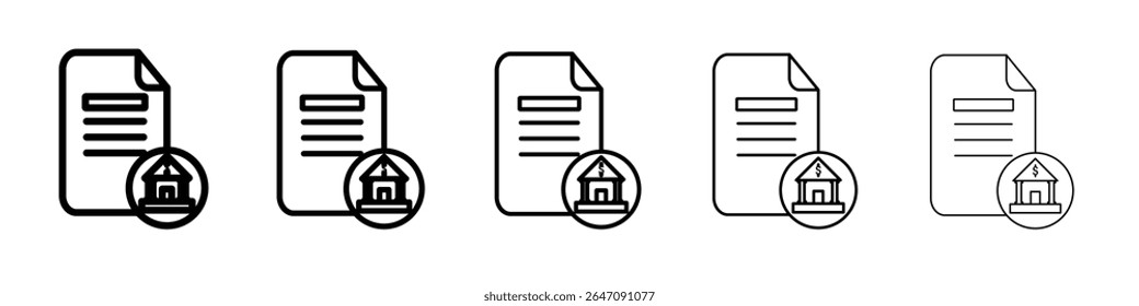 Bank statement icon vector outline symbol or illustration