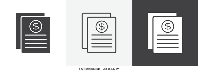 Bank statement icon vector set for ui designs