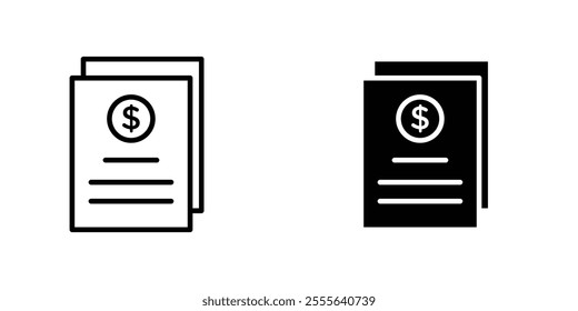 Bank statement icons for app and websites.