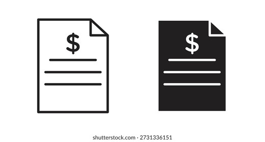 Coleção de ícones de extrato bancário. Ícones finos lineares e planos pretos