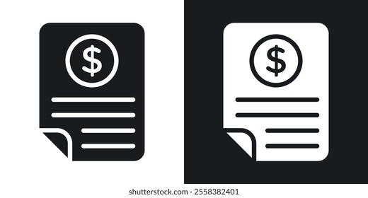 Bank statement icons in solid black and white colors