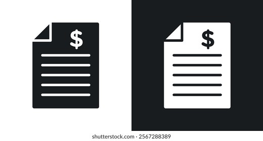 Bank statement icons in solid black and white colors