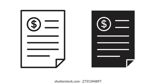 Bank statement icons symbol. vector illustration pack for apps and designs