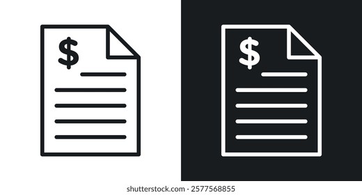 Bank statement icons in thin black and white stroke liner style