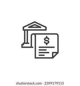 Bank Statement line icon. Invoice, bill linear style sign for mobile concept and web design. Financial statement outline vector icon. Symbol, logo illustration. Vector graphics