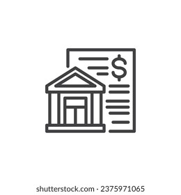 Bank Statement line icon. linear style sign for mobile concept and web design. Bank invoice outline vector icon. Symbol, logo illustration. Vector graphics