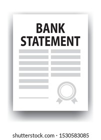 Bank Statement Paper, Vector Illustration 