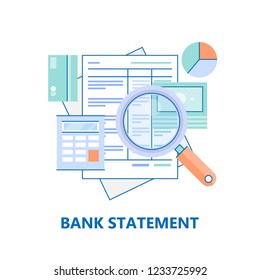 Bank statement, Pass Book line vector icon isolated on white background