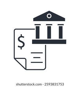 bank statements icon. vector.Editable stroke.linear style sign for use web design,logo.Symbol illustration.