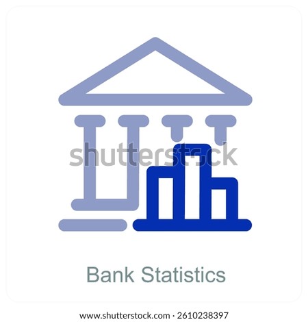 Bank Statistics and institution icon concept