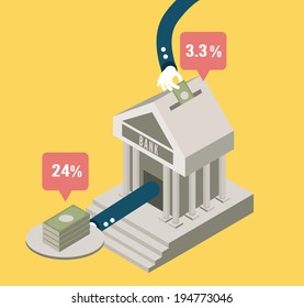 Bank stock and investment .concept design. flat elements. vector