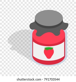 Bank strawberry jam isometric icon 3d on a transparent background vector illustration