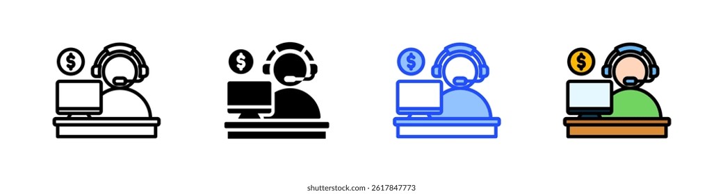 Bank Support Icon Collection With Multiple Styles