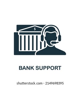 Icono de Soporte bancario. Icono de banca simple monocromo para plantillas, diseño web e infografías