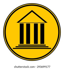Bank symbol button on white background. Vector illustration.