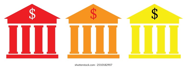 Bank symbol icon vector sign and symbol isolated on white background. Bank icon set. Vector graphic illustration. Suitable for website design, logo, app, template, and ui. Eps file 29.