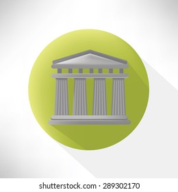 Bank symbol icon,flat design,clean vector