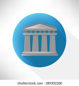 Bank symbol icon,flat design,clean vector