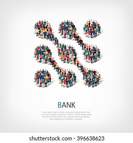 bank symbol people crowd