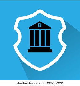 Bank symbol and shield. 