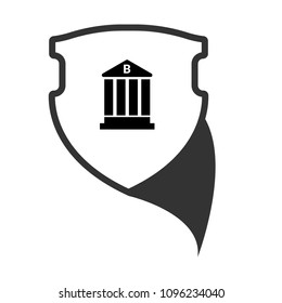 Bank symbol and shield. 