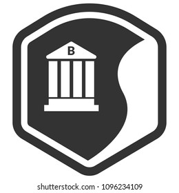 Bank symbol and shield. 