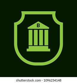 Bank symbol and shield. 