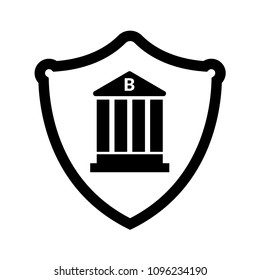 Bank symbol and shield. 