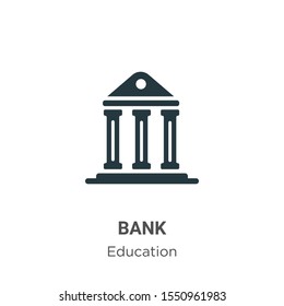 Bank symbol vector icon on white background. Flat vector bank symbol icon symbol sign from modern education collection for mobile concept and web apps design.