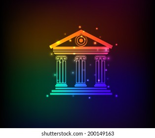 Bank symbol,rainbow vector